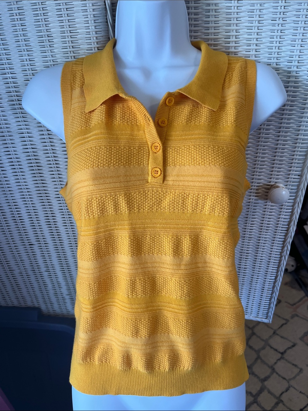 Love By Design Golden Yellow Sleeveless Polo Tank